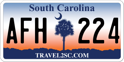 SC license plate AFH224