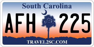 SC license plate AFH225