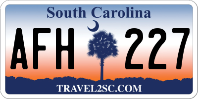 SC license plate AFH227