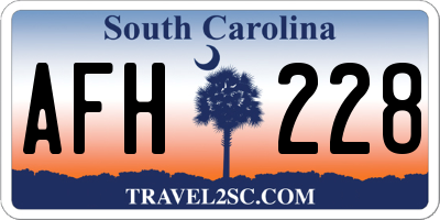 SC license plate AFH228