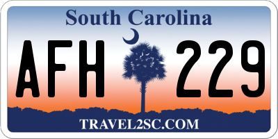 SC license plate AFH229