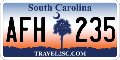 SC license plate AFH235
