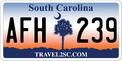 SC license plate AFH239