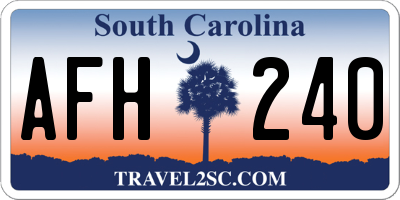 SC license plate AFH240