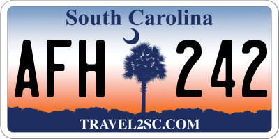 SC license plate AFH242