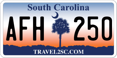 SC license plate AFH250
