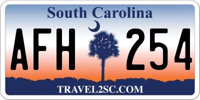 SC license plate AFH254