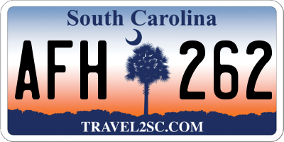 SC license plate AFH262