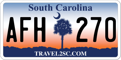 SC license plate AFH270