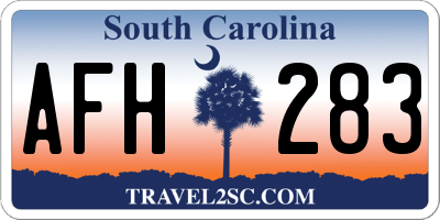 SC license plate AFH283
