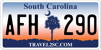 SC license plate AFH290
