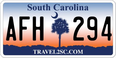 SC license plate AFH294