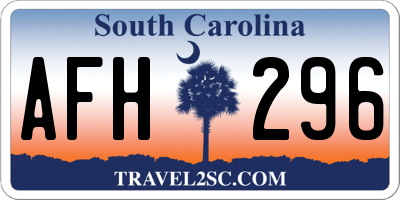 SC license plate AFH296