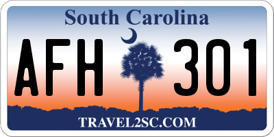 SC license plate AFH301