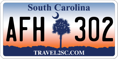 SC license plate AFH302