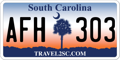 SC license plate AFH303
