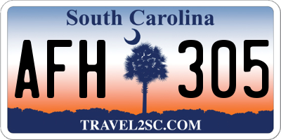 SC license plate AFH305