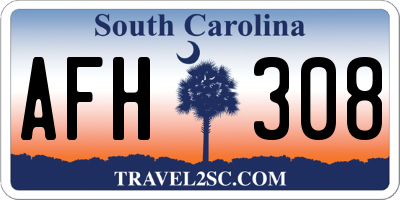 SC license plate AFH308