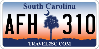 SC license plate AFH310