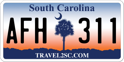 SC license plate AFH311