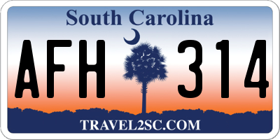SC license plate AFH314