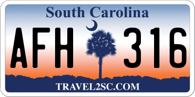 SC license plate AFH316