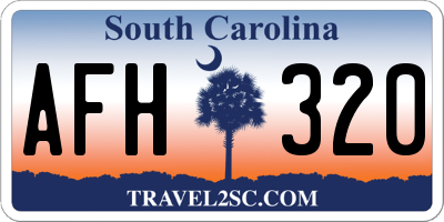 SC license plate AFH320