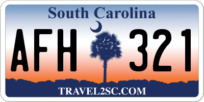 SC license plate AFH321