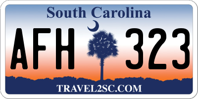 SC license plate AFH323