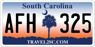 SC license plate AFH325