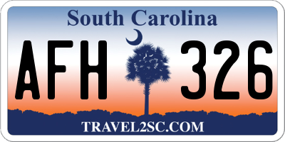 SC license plate AFH326