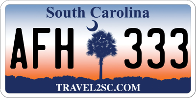 SC license plate AFH333