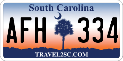 SC license plate AFH334