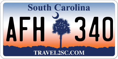 SC license plate AFH340