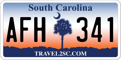 SC license plate AFH341