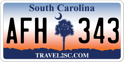 SC license plate AFH343