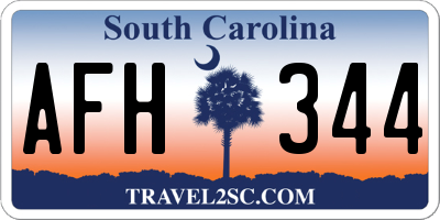 SC license plate AFH344