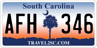 SC license plate AFH346