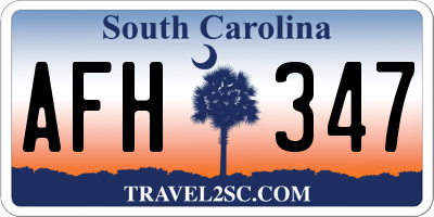 SC license plate AFH347
