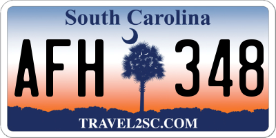 SC license plate AFH348