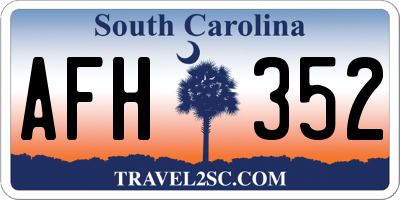 SC license plate AFH352