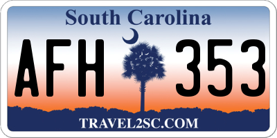 SC license plate AFH353