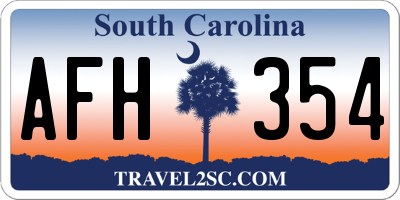 SC license plate AFH354