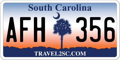 SC license plate AFH356