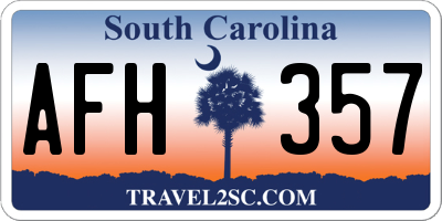 SC license plate AFH357
