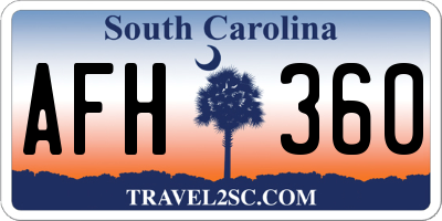 SC license plate AFH360
