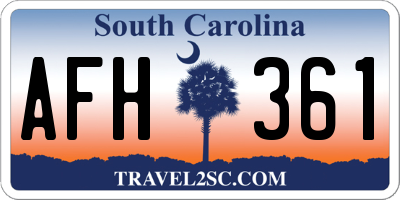 SC license plate AFH361