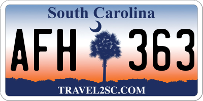 SC license plate AFH363
