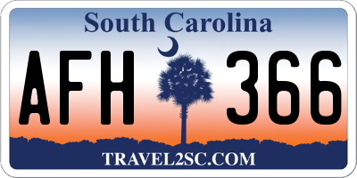 SC license plate AFH366