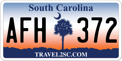 SC license plate AFH372